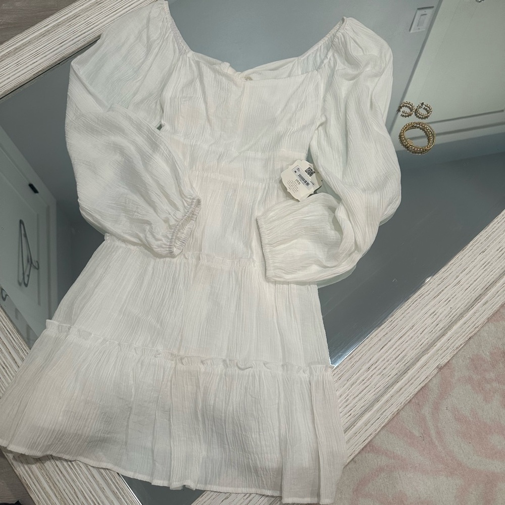 White Altard State Bow Back Dress